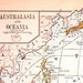1888 Antique Weathered Map Australasia and Oceania
