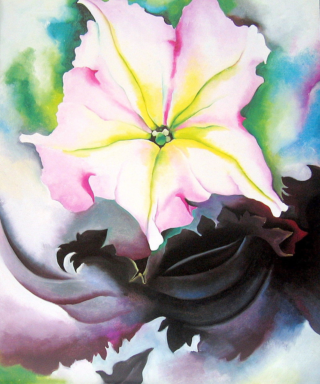 Georgia O'Keeffe Vintage 1987 Print Petunia by mysunshinevintage