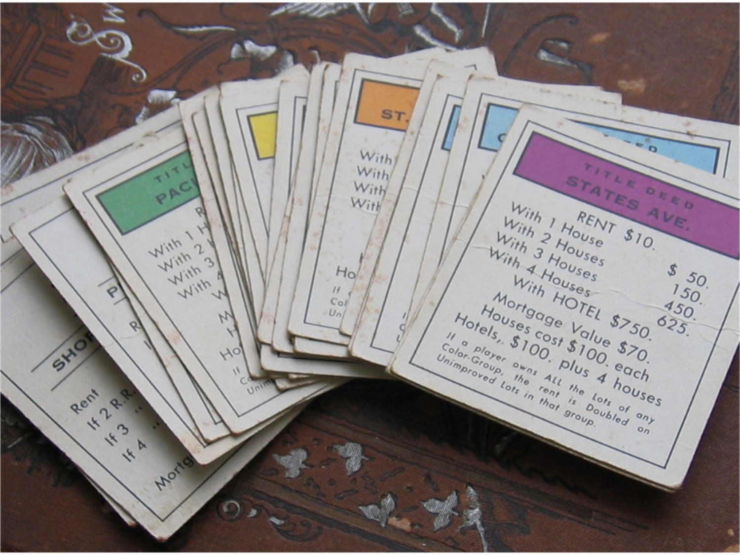 25 Vintage Monopoly Title Deed Cards Utility by mysunshinevintage