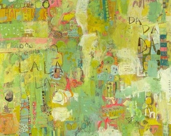 Jennifer Mercede Abstract Paper Print ' Happen'