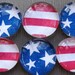 Stars and Stripes - Glass Pebble Magnets - Set of 6