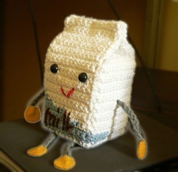 Items similar to Amigurumi Milk box doll food Crochet ...