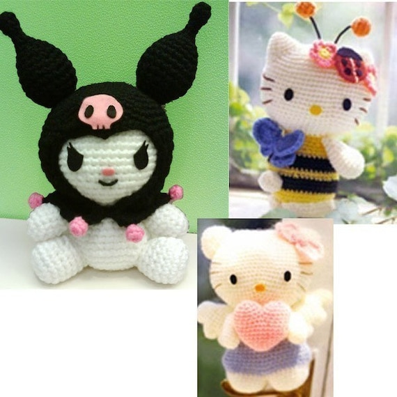 Amigurumi Sanrio Bumble bee Angel Hello Kitty My Melody Kuromi
