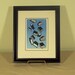 Books in the Sky, Woodblock Print, Black, White, and Blue, FRAMED Art