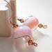 Pink copper earrings Glass earrings Blown glass Earrings Copper earrings