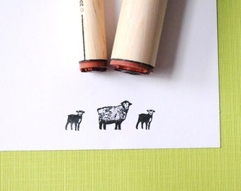 Sheep and Lamb Rubber Stamp Set