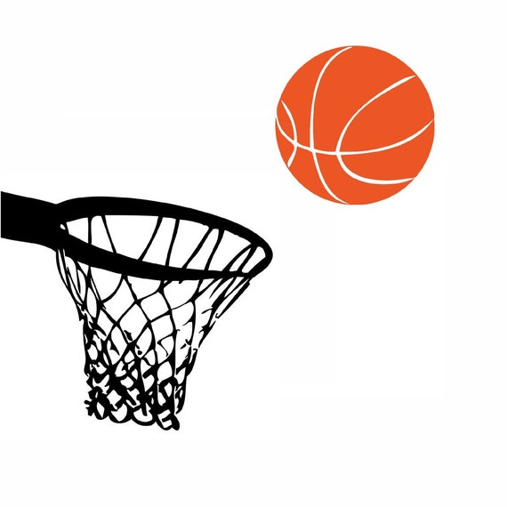 Basketball and Hoop Wall Decal