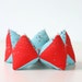 Vintage Star Pincushion - Aqua and Red