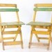 Vintage Cafe Chairs - Yellow and Green, Set of 2