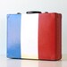 RESERVED Vintage Red, White and Blue Suitcase