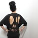 Black Skull Cut-Out Dolman - S
