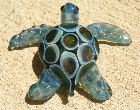 Lampwork Boro Glass Pendant Focal Bead Sea Turtle