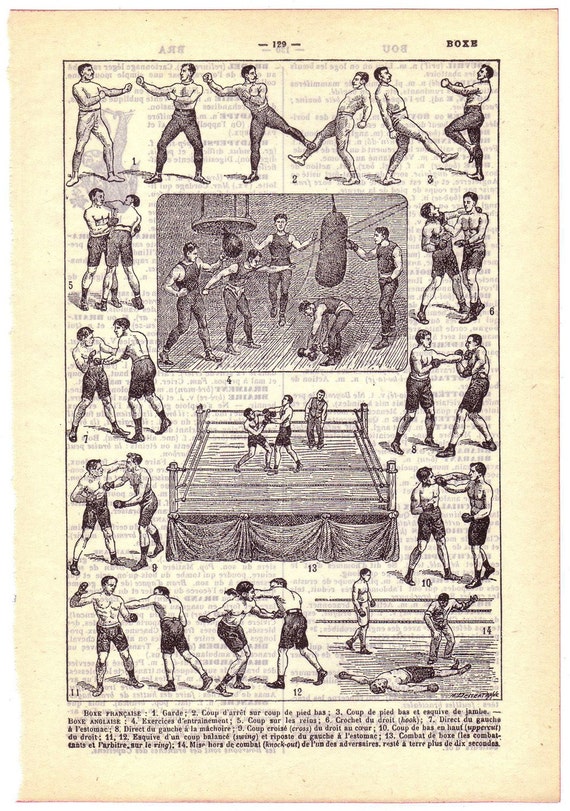 1924 Vintage BOXING / BOXE Illustration