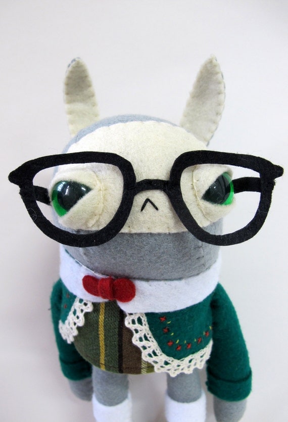 Folksy Nerd Rabbit Made to Order