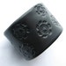 Wide Leather Wristband - Hand Tooled - Black - Many Mysterious Mandalas
