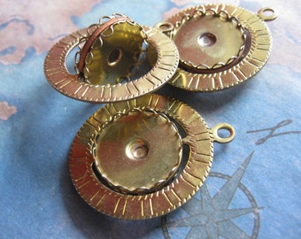 1 PC Vintage Spinner Pendant / 18 mm Double Lace Edge Setting - JJ10