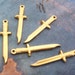 4 PC Raw Brass Little Dagger - Knife Jewelry Finding / Embellishment - A0024