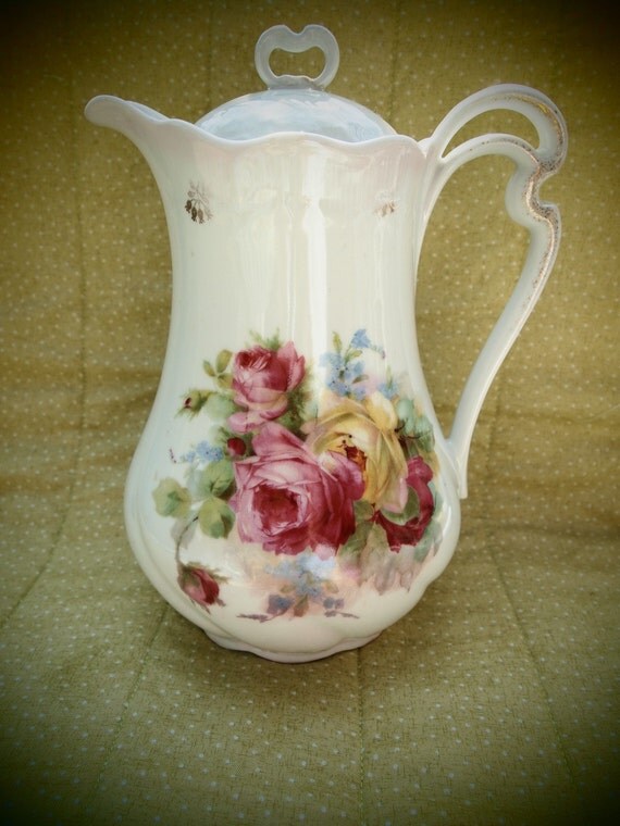 Items similar to Vintage Coffee Pot with Floral design on Etsy