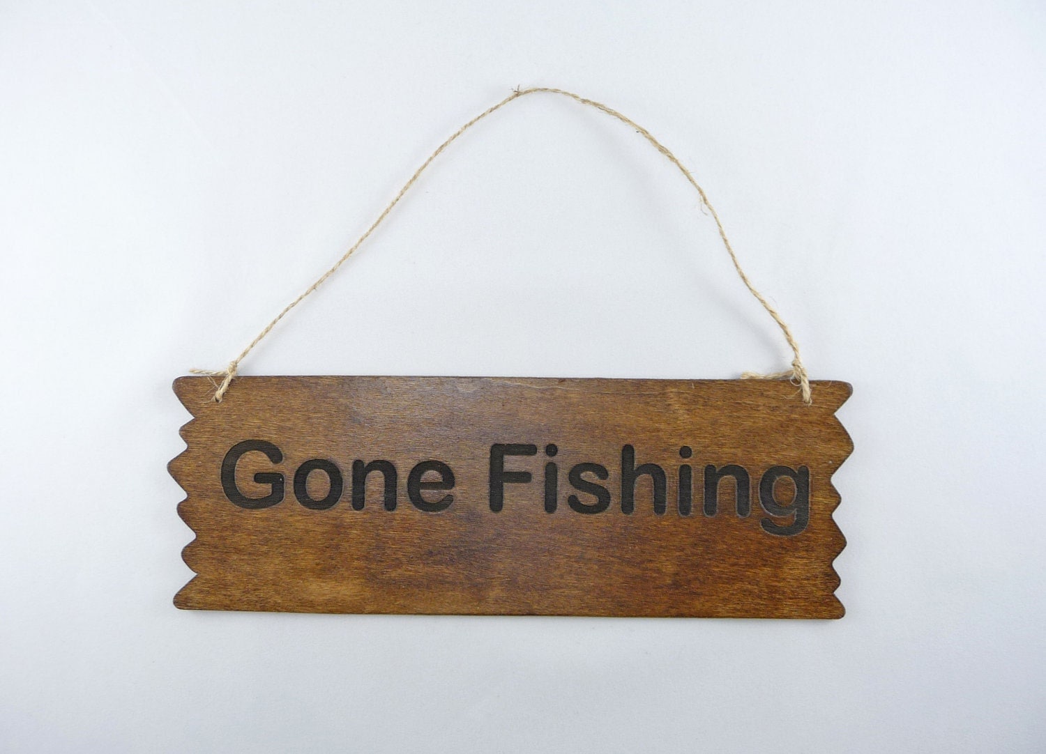 Sign GONE FISHING Wood Wooden Wall Cute by CraftCreationsEtsy