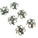 6 Gothic Bead caps in Silver (Woodland Brass S-167)