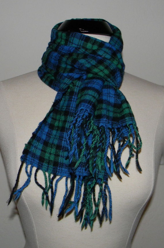 Vintage wool scarf Ancient Campbell Tartan Ingles by FeliceSereno