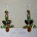 Vintage gold earrings - Van Dell earrings 12K gold filled - new old stock circa 1950 with colored rhinestones and crystals