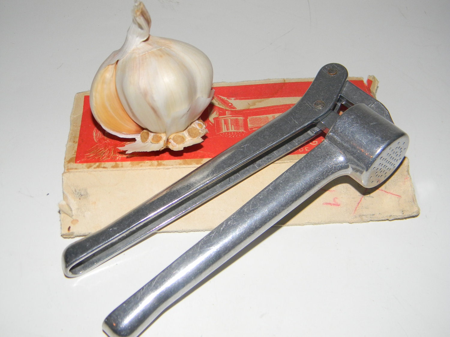 Vintage garlic press garlic squeeze made in Italy by FeliceSereno