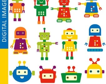 Robots Clip Art Images Cute Grey Gray Robots Birthday