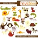 Retro ABC Animals 07244 - Digital Images - Commercial use clipart