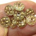 Vintage Glass Beads GOLD DOTS SPACERS 8.5mm pkg 8 gl724
