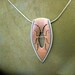 Copper and silver beetle necklace