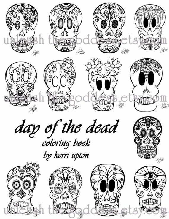 Items similar to Day of the Dead Coloring Book on Etsy