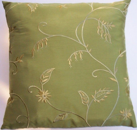 Green Throw Pillow Cover Silky Yellow Green Cushion Cover
