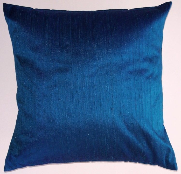 Royal Blue Silk Throw Pillow Cover Iridescent by sassypillows