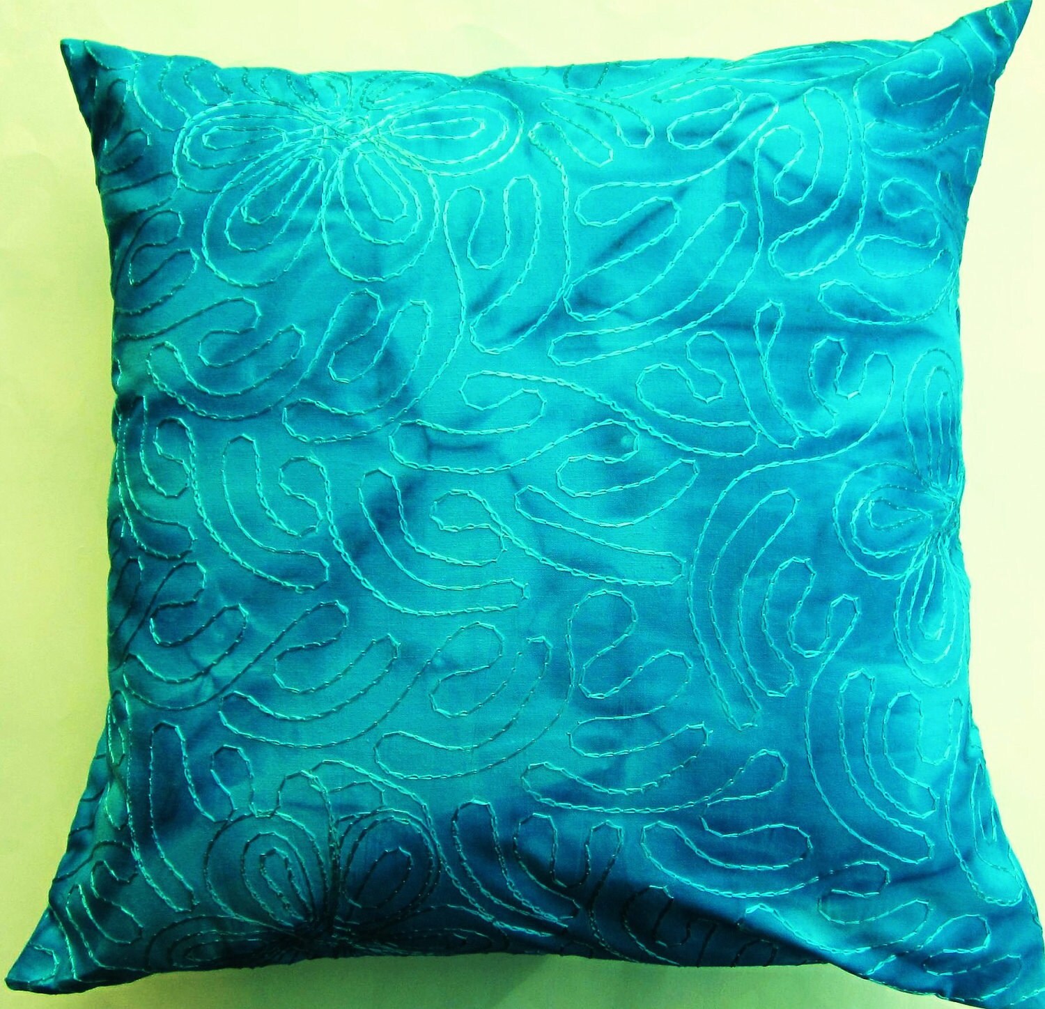 Turquoise Pillow Cover Turquoise and Blue Tie Dye Cushion