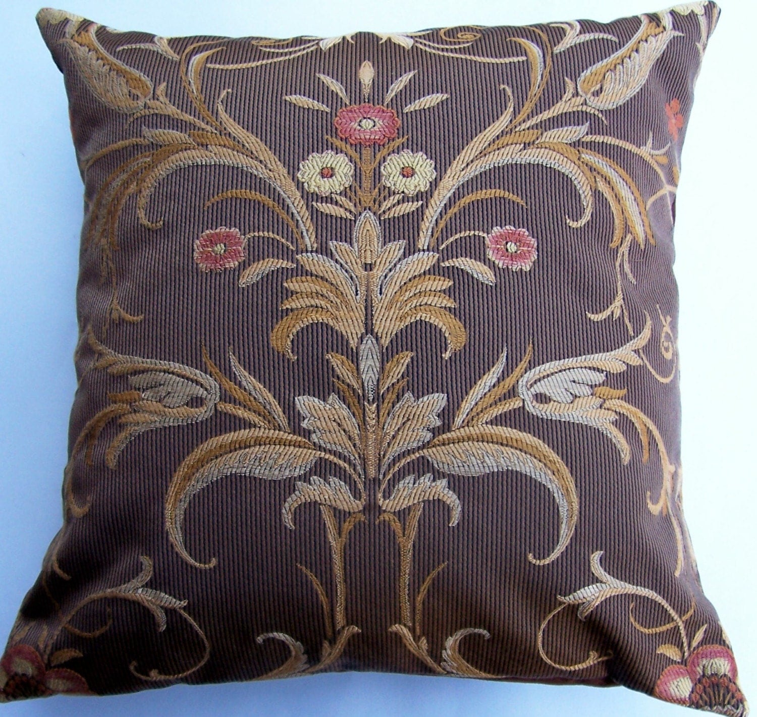 Brown and Rust Throw Pillow Cover Decorative by sassypillows