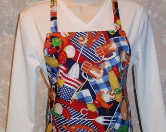 BBQ Adult Size Apron - Reversible