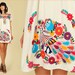 ViNtAgE 70's Cream PEACOCK Mexican Hand Embroidered MiNi Dress Tunic
