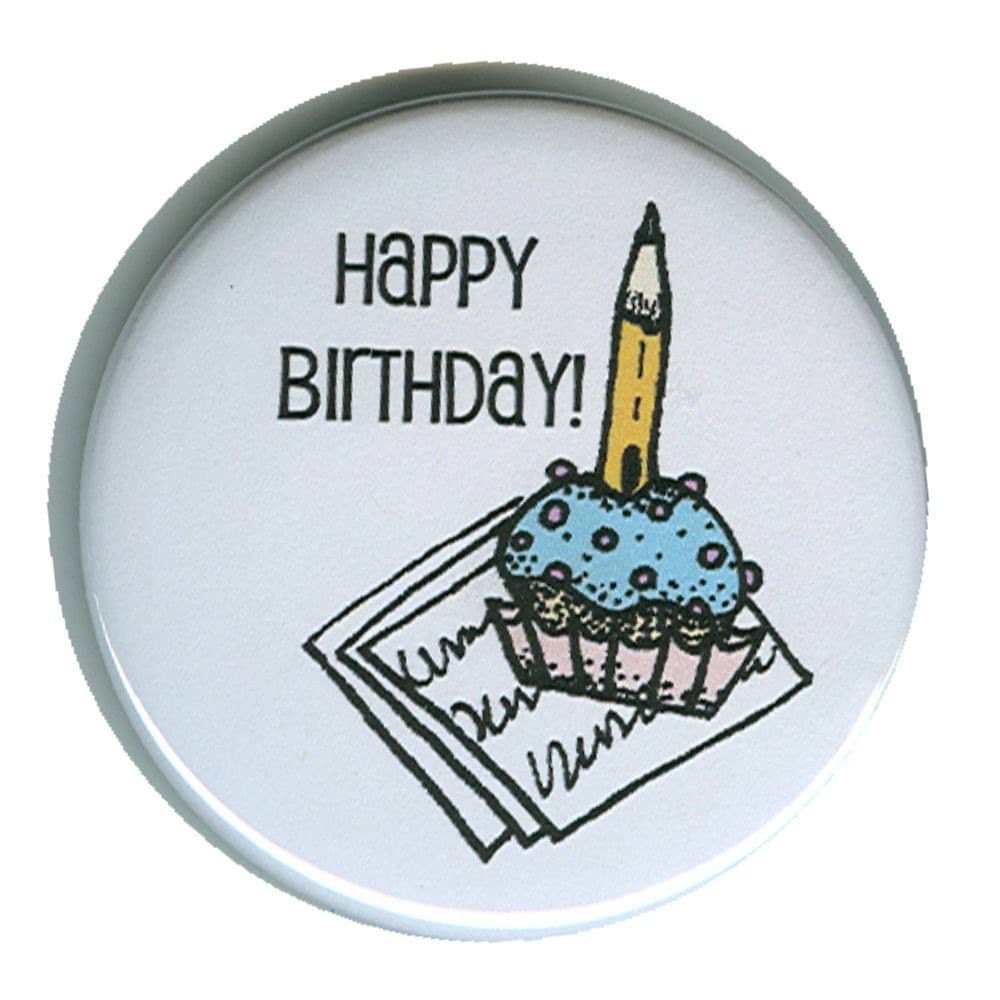 Happy Birthday Writer's Cupcake Pin