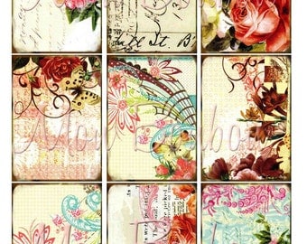Sweet Floral Backgrounds Digital Collage Sheet for Download use with your paper crafts,altered art, atc, journals, scrapbooking, ephemera