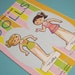 Vintage Dress Up Doll Book - Uncut Paper Doll Book - Cute Girls Molly & Nina - 2 Stand Up Dolls - LAST ONE