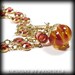 tangerine orange bracelet, lampwork bracelet - swarovski crystal bracelet, charm bracelet, gold bracelet, beadwork bracelet, sale jewelry