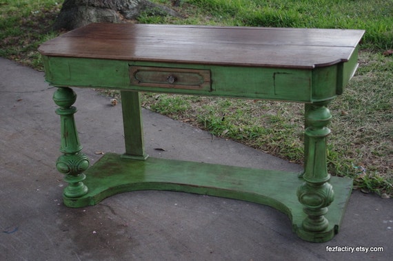Rustic Green side table