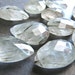 SALE - Gray Tourmilated Quartz / Rutilated - faceted top drilled teardrop briolettes with dark gray rutiles