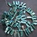 Green Beaches freshwater pearl briolette strand - 15 1/4 inches - top drilled briolette - biwa stick