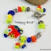 SALE--Lampwork Bracelet - Happy Bird - Lampwork Bali Silver Bead Bracelet - KTBL