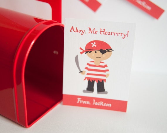 Valentine's Day Card - boy pirate - PRINTABLE only Il_570xn