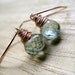 Teal Quartz Earrings, 14K Rose Gold Filled Drop, Wire Wrapped Gemstone