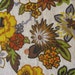 Vintage 1960s 1970s Flower Green and Y ellow Upholstery Fabric 1 YARD Remnant