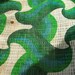 Vintage 1960s Mod Curtain Trip Swirl Big Blue Green 3 plus Yards Reserved for Danielle